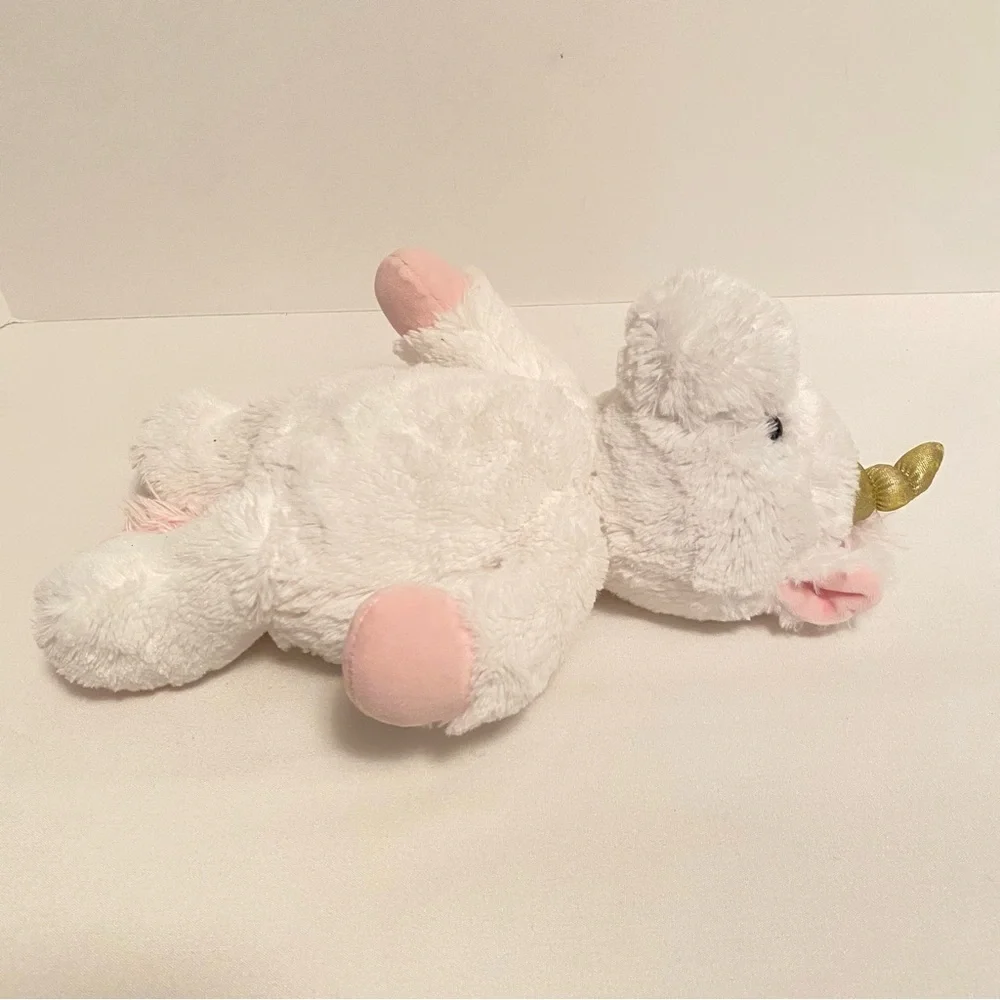 Unicorn Plush White With Gold Horn Stuffed Animal Toy